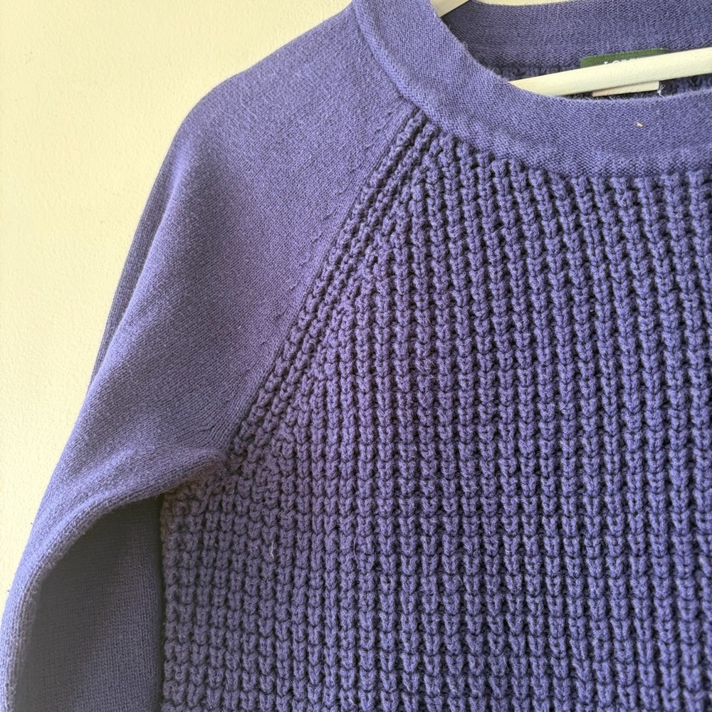 J. Crew Chunky Knit Royal Blue Crew‎ Neck Sweat 100% Cotton Women's Small - Picture 3 of 7